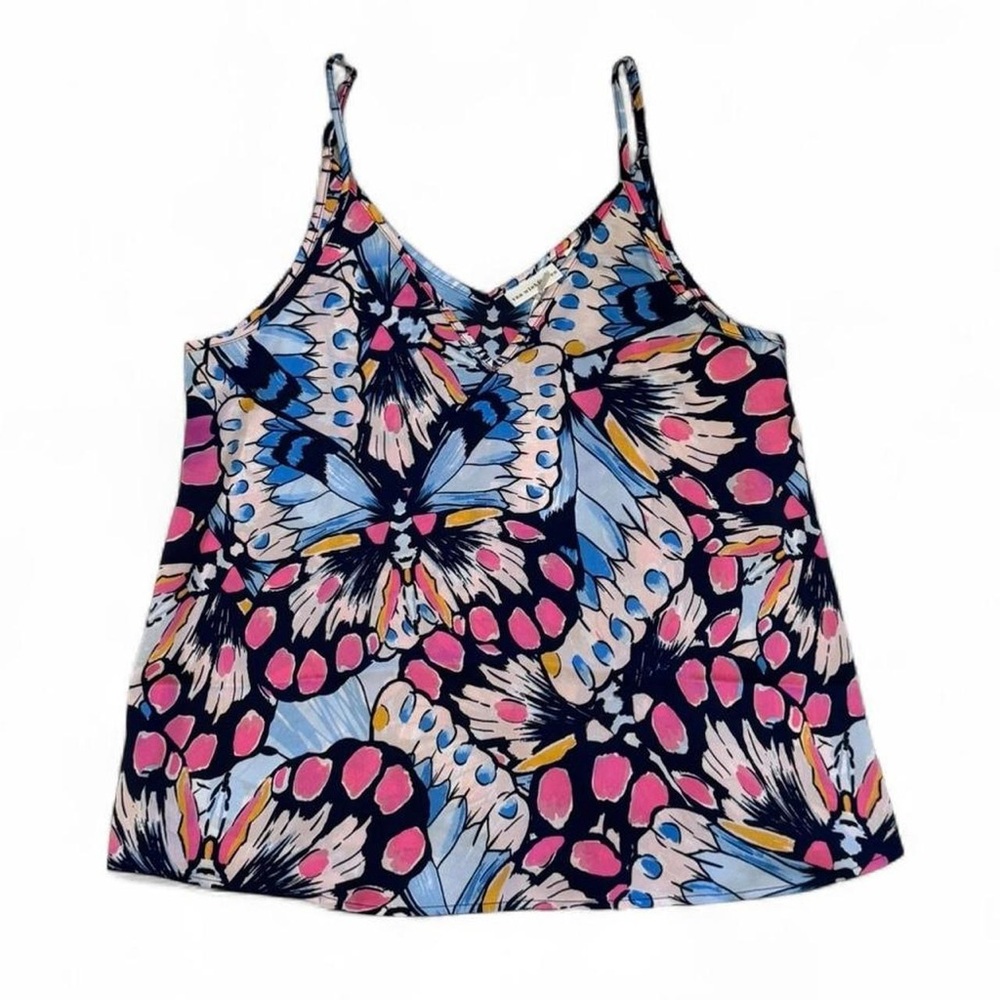 Pink and Blue Fitted Camisole with Spaghetti Straps